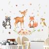 Cartoon Animals Wall Stickers Children Rooms Fawn Fox Kids Wall Stickers Decals Wallpaper for Kids Room Baby Room Decoration
