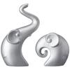 Latest Silver Home Decor Elephant Couple | Ceramic Figurines (Set of 2, Matte Silver)