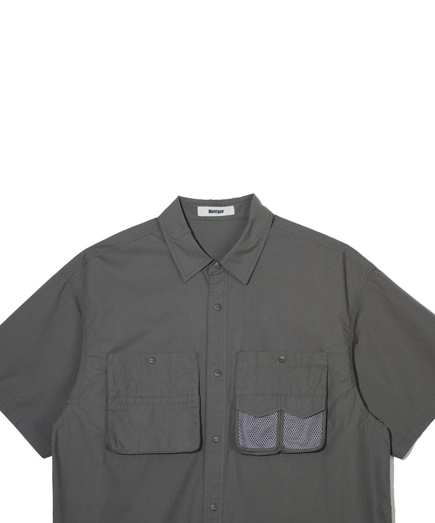 Сетчатые рубашки с коротким рукавом Nontaib Twin Cargo S/S (серый)