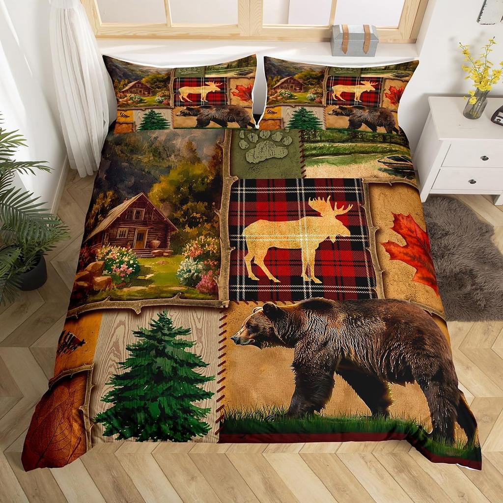 Wildlife Duvet Cover Set For Teens Adults Queen King Size Quilt Covers Lightweight Down 2 Pillowcases 1 Duvet Cover No Comforter