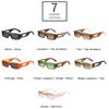 Fashion Rectangle Sunglasses Women Candy Colors Gradient Eyewear Shades UV400 Vintage Metal Cheetah Decoration Sun Glasses EMA