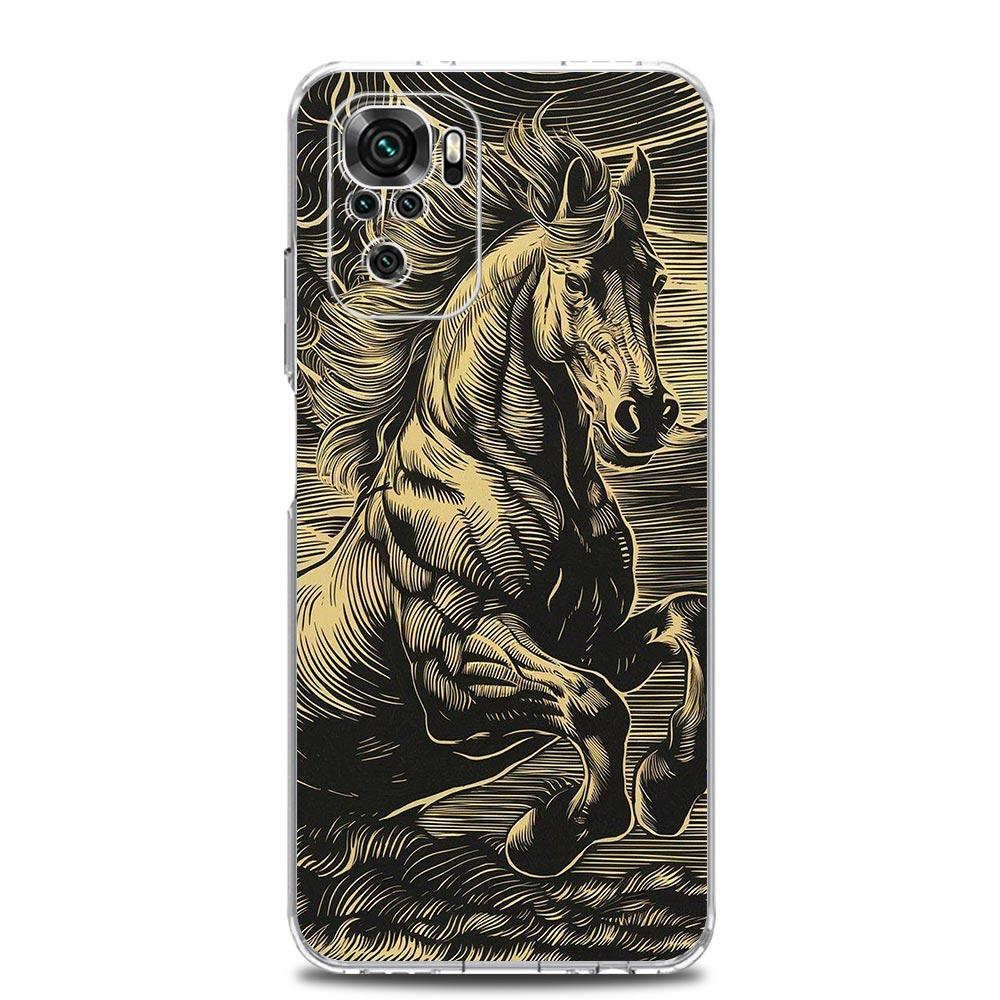 Чехол для телефона для Xiaomi Redmi Note 15 14 13 12 4G 10 11 Pro Plus 5G 14C 13C 12C 10C Чехол Красивые Элегантные Коричневые Лошади