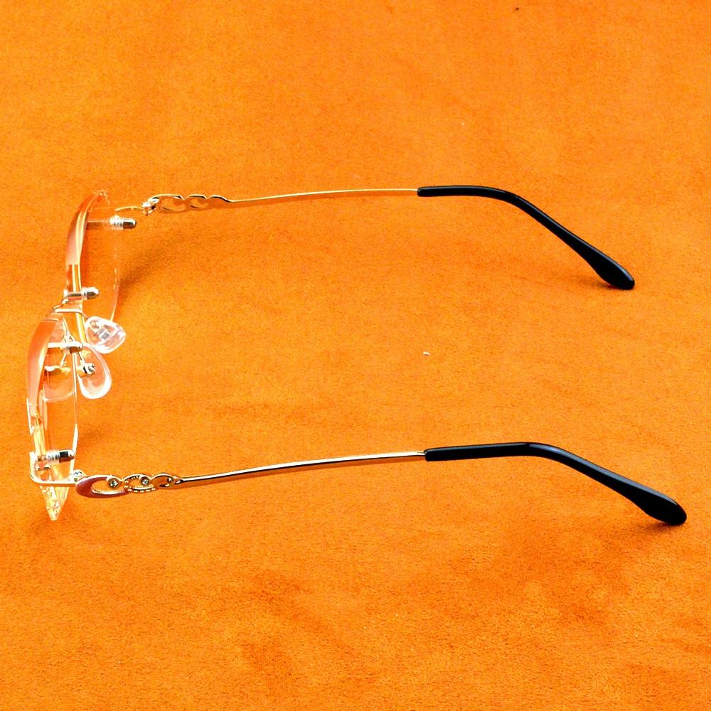 Модные женские роскошные очки для чтения с бриллиантами и режущими кромками, ультралегкие очки для чтения без оправы с футляром +1 +1,5 +2 +2,5 +3