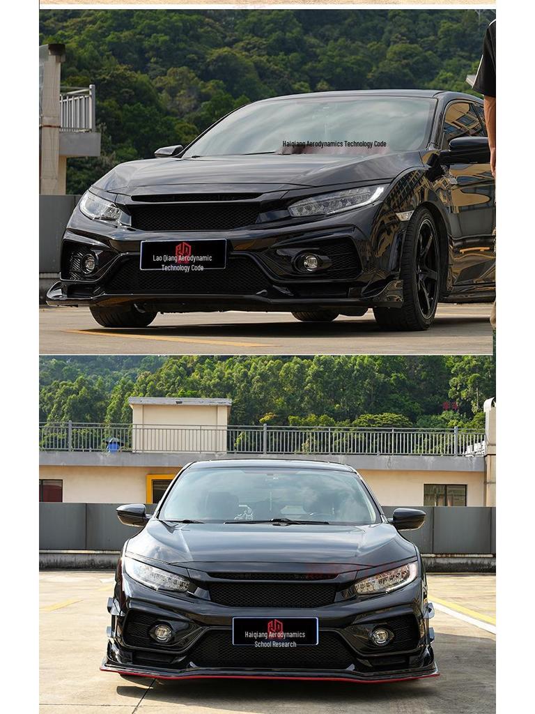 Полный боди-кит VS Style для Honda Civic FK8 Десятого Поколения (2015-2021): Губа переднего бампера, Пороги, Угловые накладки