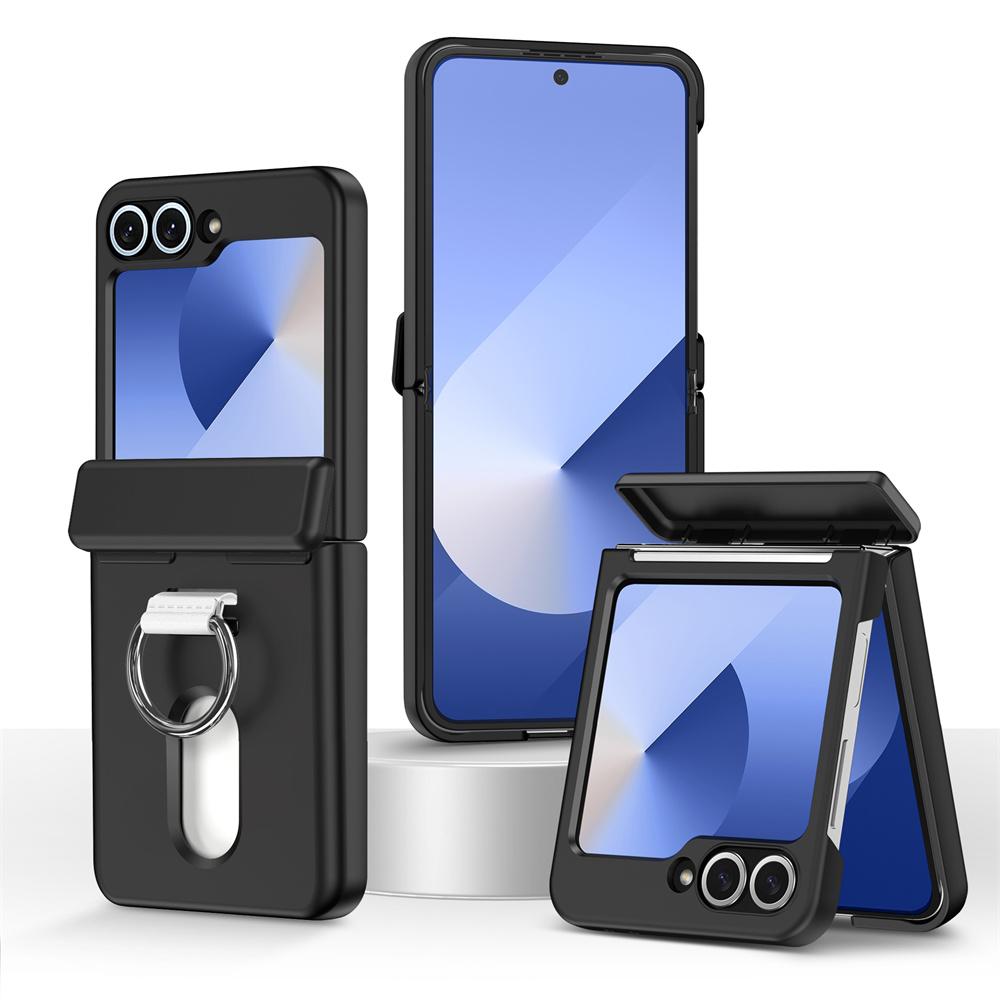 Роскошный зажим-кошелек с откидным слотом для карт и телефона для Samsung Z flip 7 6 5 5G Flip6 zflip5 zflip6 Кольцо для пальца Ударопрочные поликарбонатные чехлы