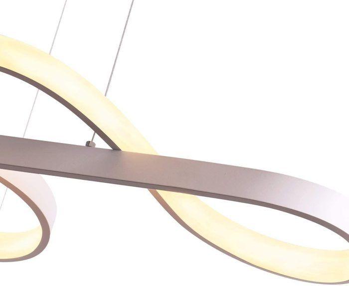 Suspension LED - NETTLIFE - 47W télécommande - Blanc - Métal dimmable - 75x15x150 cm