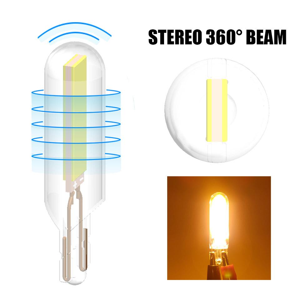 2X T15 LED W16W Сапфировый COB Прозрачный автомобильный сигнальный светильник Стеклянная лампа 902 921 912 Driver Free Задний парковочный фонарь Белый 6000K 12V