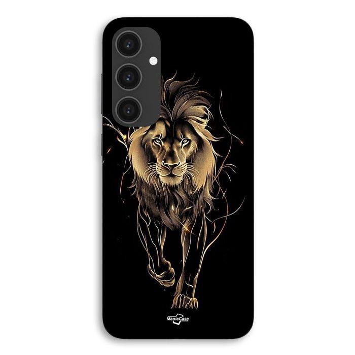 Coque Pour Samsung Galaxy S24 Lion marche de l'âme avec aura Maniacase