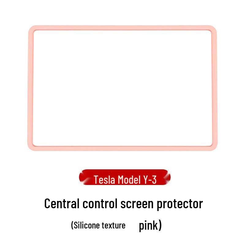 Tesla Model 3/Y Screen Protector Silicone Frame: Center Console Display Collision Cover.