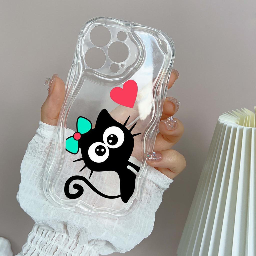 LZ11 Cat Cute Art Design Clear Soft Wave Phone Cases for iPhone 15 13 Pro Max 12 Mini 14 8 Plus XS Max XR 6 Protection Back Cover