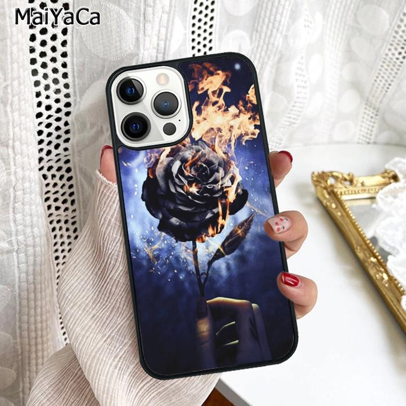 Burning Love Rose Phone Case Cover For iPhone 17 Air 16 15 6s plus 11 12 13 14 pro max shell coque