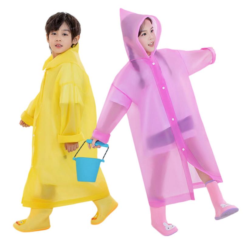 Fashion EVA Children's Raincoat Girls Boys Rain Coat Waterproof Folding Rain Coats Reusable Rainwear Kids Outdaoor Rain Poncho