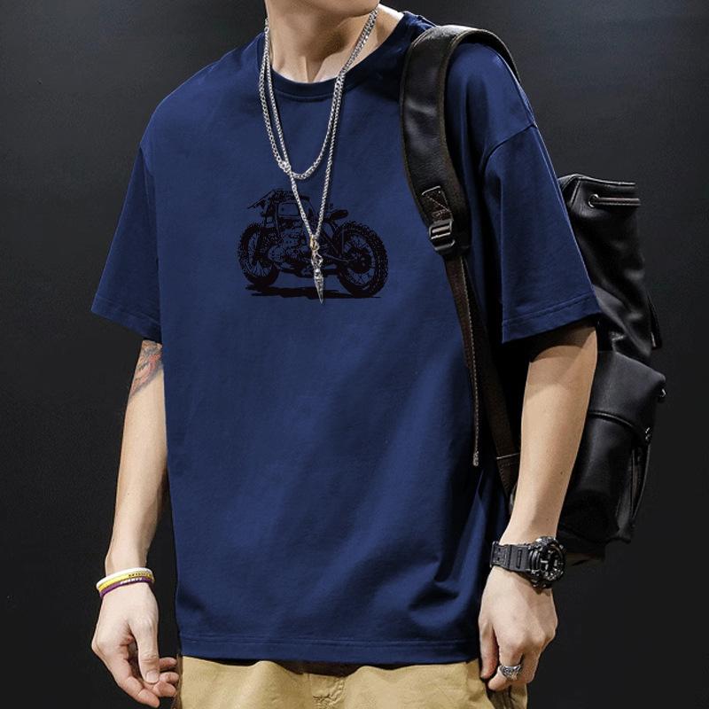 Хлопковая футболка с коротким рукавом черная белая Модная Все сочетается Дышащая Летняя Спортивная футболка Мужской Топ