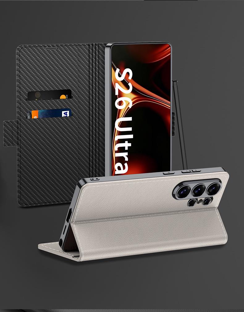 Кожаный чехол-бумажник Samsung S26 Ultra с держателем для карт - Защитный и стильный