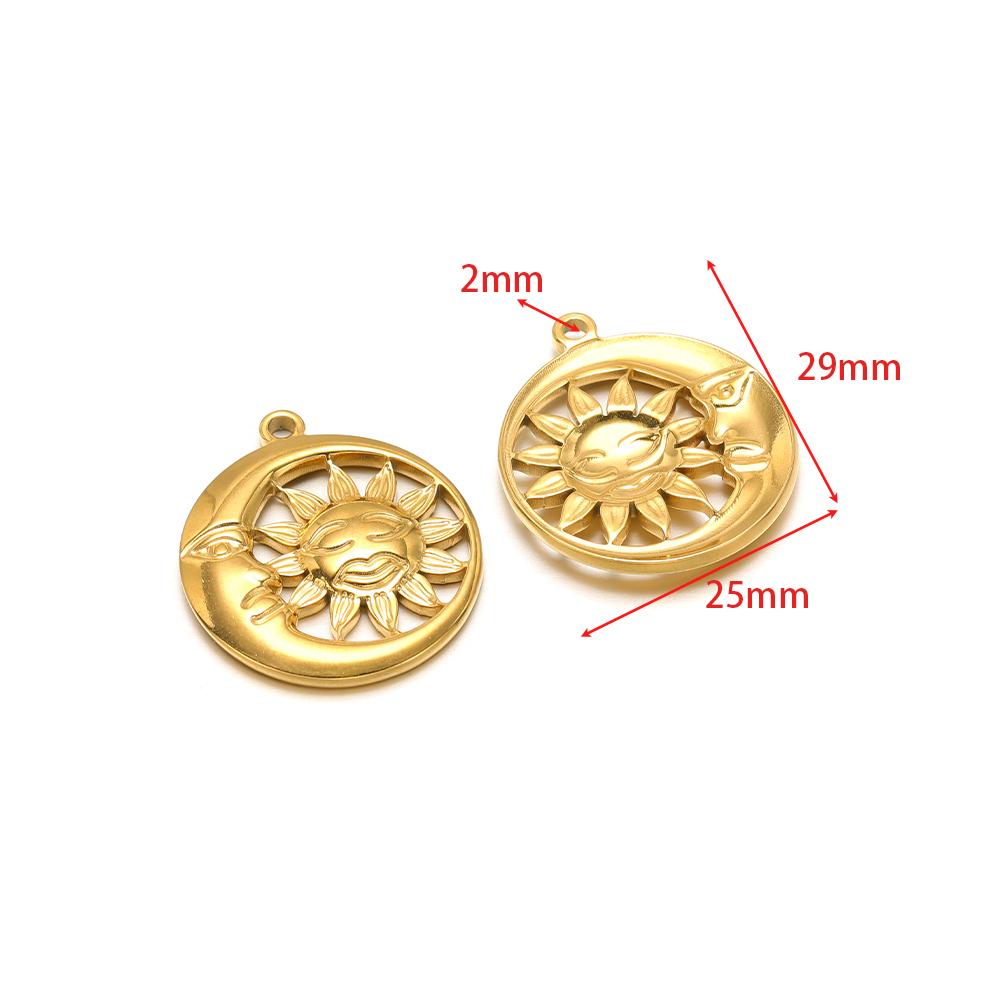 5Pcs Stainless Steel Multistyle Sun Charms Flower Pendants for DIY Retro Jewelry Making Handmade Necklace Earrings Findings Bulk