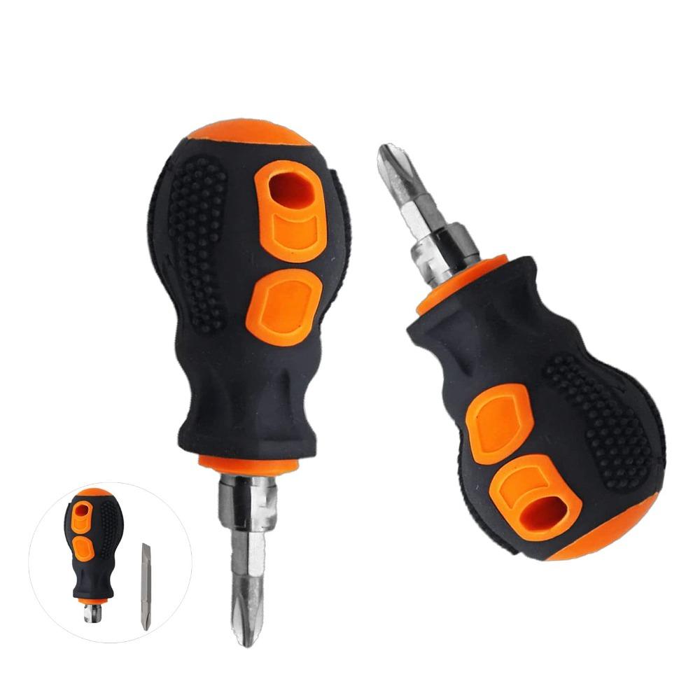 Short Handle Phillips Screwdriver Bits Tools 2 in 1 Ratchet Slotted Screwdriver Telescopic