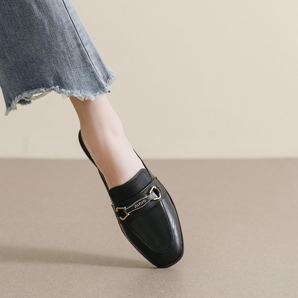 Weiwei Girl 340-10 Плоские тапочки Женские ленивые однопедальные туфли Muller Весенние полутапочки Baotou