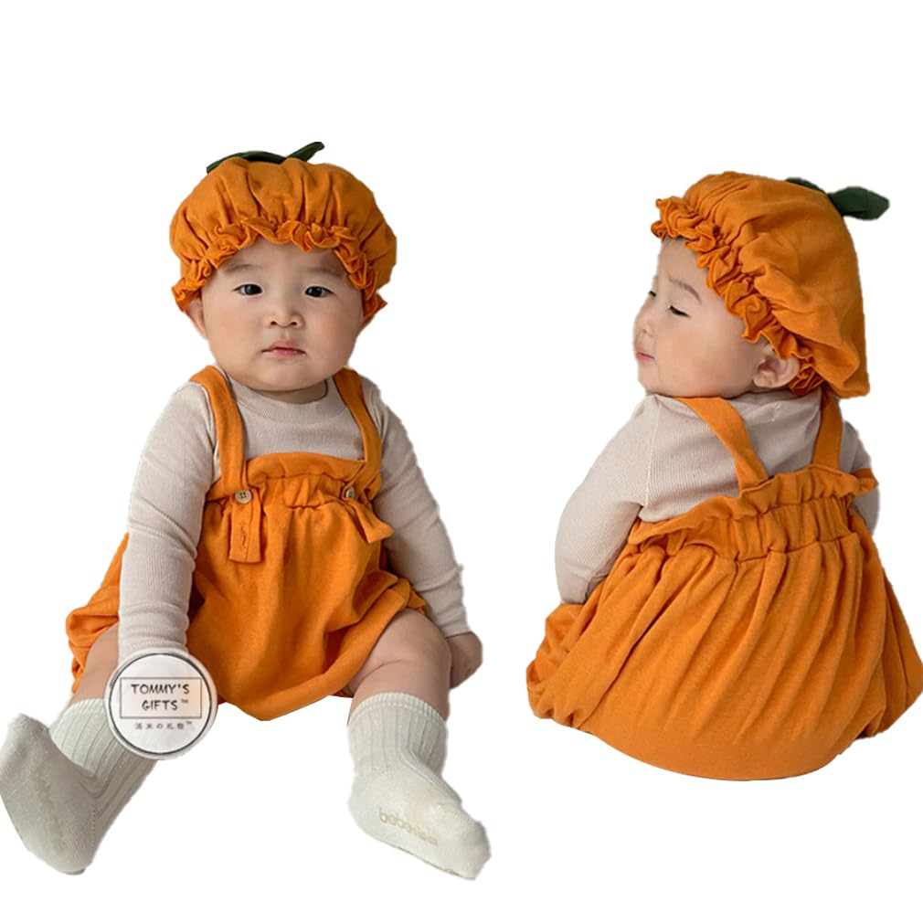 Christmas Costume Baby Pumpkin Romper Coverall Pumpkin Costume Boy Girl Costume 66 73 80 Fancy Dress Romper Newborn with Hat Commemorative Photo