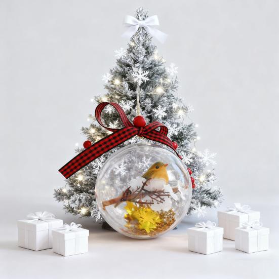 Природа Птицы Шар Орнамент 3D Животное Прозрачный Пластиковый Шар Украшение Рождественская Елка Мемориальный Подарок для Любителей Птиц