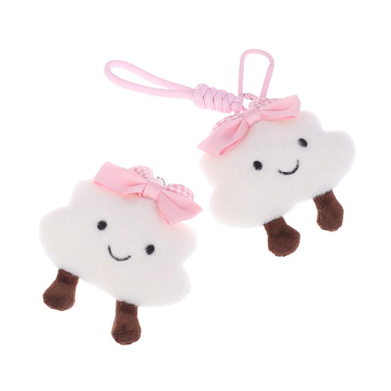 Kawaii Bow Clouds плюшевый брелок милый сладкий облако мягкая кукла брелок сумка кулон рюкзак подвесное украшение ключ аксессуары