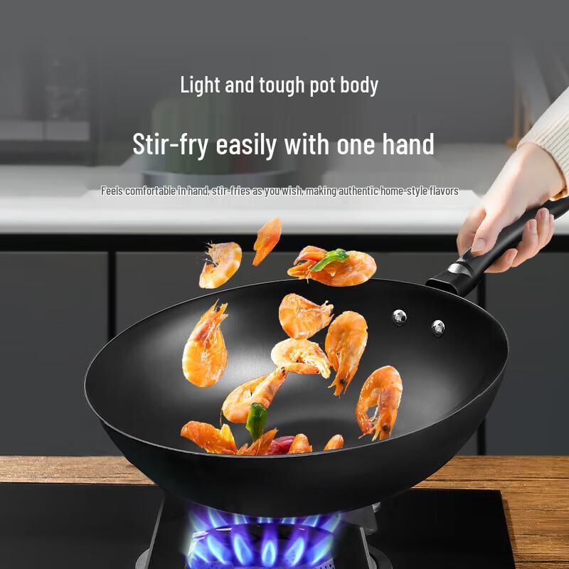 SUPOR Non-Coated Rust-Resistant Cast Iron Wok