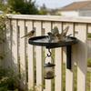 Outdoor Bird Bath Tray Bird Bath Wall Mounted Wall Mounted Bird Bath Tray with Feeder Hook Outdoor Metal for Garden Fence Patio
