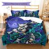 Hedgehog Sonic Pattern Bedding Quilt Set Quilt Cover Pillowcase Home Decoration Birthday Gift (1 * duvet cover + 2 * pillowcase, without core)