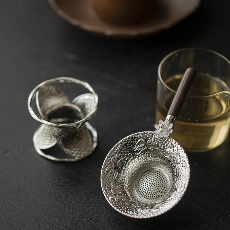 Металлическое сетчатое ситечко для чая, фильтр-сито из нержавеющей стали, чайная посуда, кружевной слив для чая, полезные заварочные устройства для чая, кухонные аксессуары