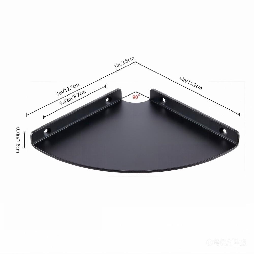 1/2Pcs Metal Floating Corner Shelf Wall Mounted Corner Shelf Organizer for Bathroom Shower