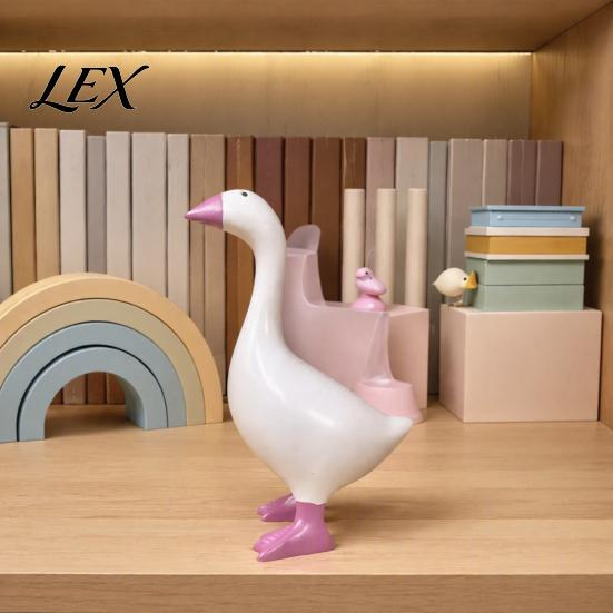 Small Metal Object Holder Magnetic Goose Key Holder, Resin Statue for Entryway Decor, Cute Animal Unique Birthday Gifts Desktop Ornament with