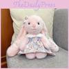 Long Cute Ear Floral Dress Plush Rabbit Doll Toy For Room And Sofa Decoration