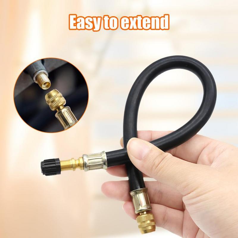 Flexible Rubber Hose Air Compressor Adapter Car Tire Valve Stem Extender for Bicycles Motorcycles Trailers Passenger Strollers