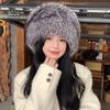 Fox Hair Bucket Hat Warm Ear Hat Winter Fur Thickened Lei Feng Hat Cute Tail Northeast Cold Basin Hat