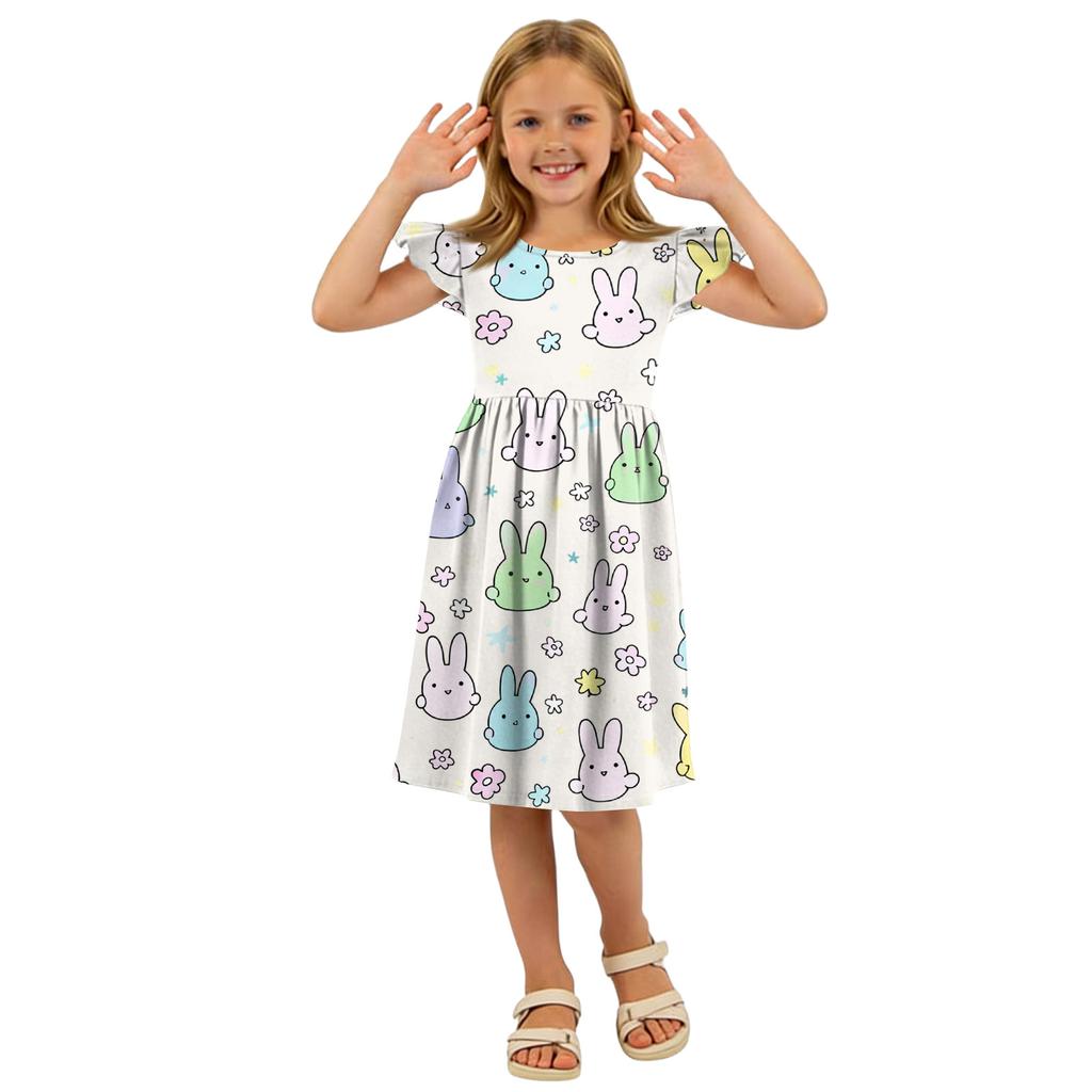 Детское модное повседневное платье с рукавами-крылышками