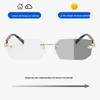 New Frameless Fashion Photochromic Anti-Blue Light Glasses with European and American Cut-Edge Design
