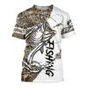 Summer New3D Fish Print Men's Fashion Creativity Realistic Personality Short Sleeved Cool Top Street Polyester Versatile T-shirt