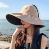 Wide Brim Bucket Hat Foldable Beach Cap Fashion Sun Visor Cap  for Woman
