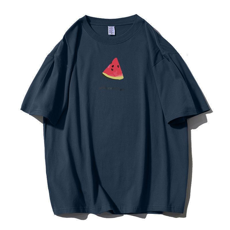Shellsuning Cute Watermelon Printing T-shirts for Women Summer Oversized Cotton Casual Short Sleeve Basic Tees Female Harajuku All-match Tops