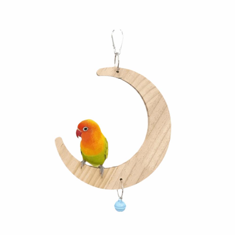 Bite Resistant Bird Flower Mirror Toy Hanging Parrot Swing Toy Parrot Swing Stand  Cage Accessories