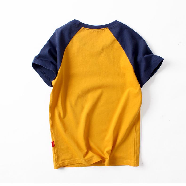 2024 Корейские детские контрастные топы с короткими рукавами - Футболки для девочек и мальчиков