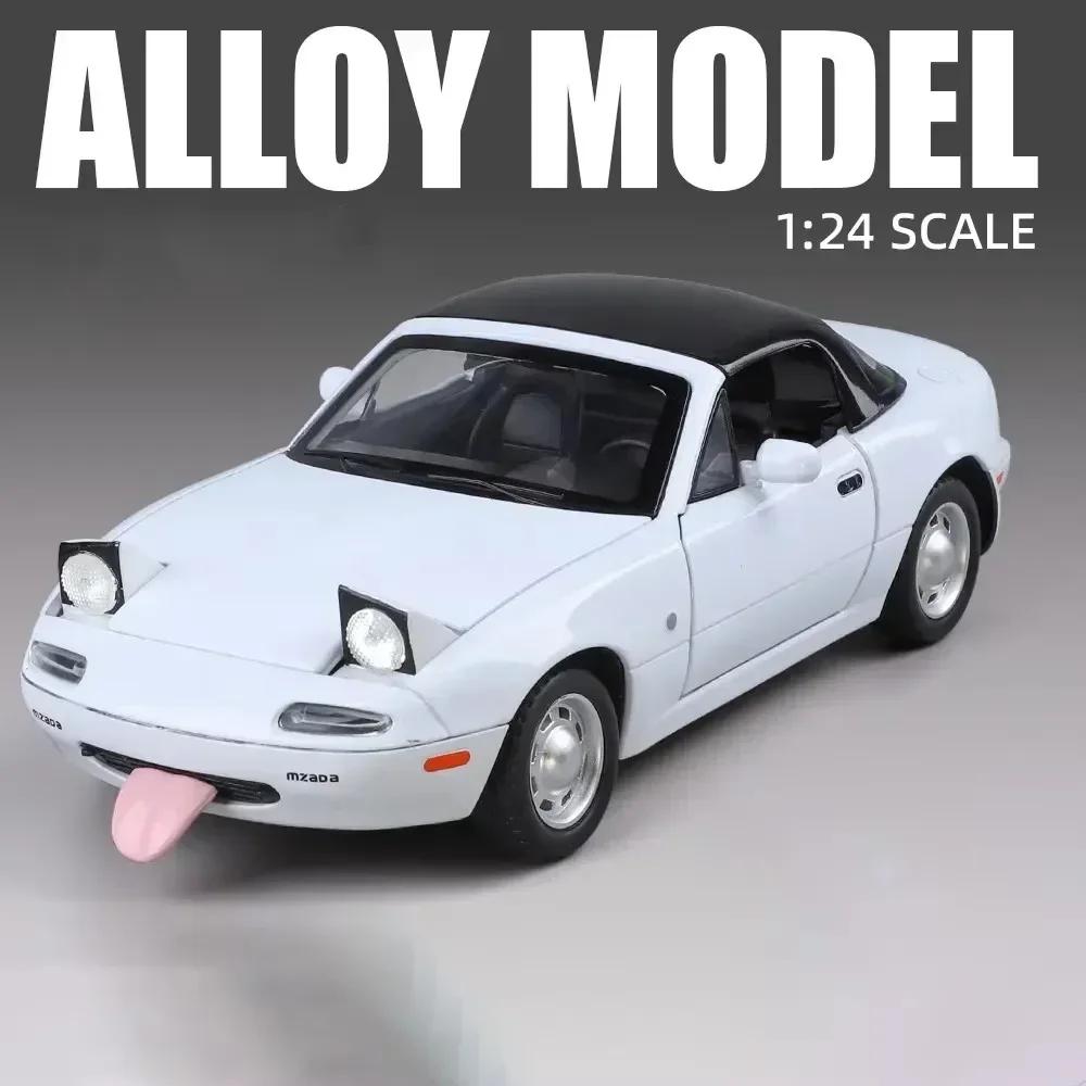 1:24 Mx-5 Toys Cars Alloy Diecast Models With Light Sound Miniature Vehicle Wheel Steering Car Model For Child Adult Gifts