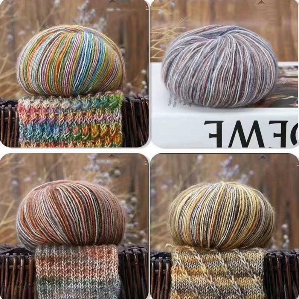 Manual Hand Knitting Yarn Multicolored Crochet Thread Yarn Sturdy Knitting Wool Yarn  Blanket