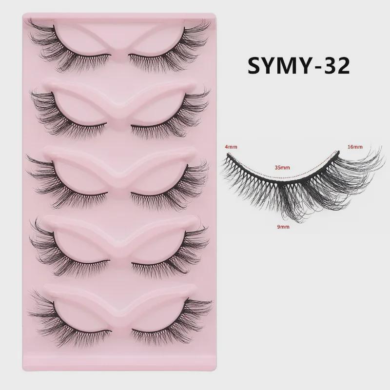European and American Fox-Style Cat Eye Thick Synthetic False Eyelashes - 5 Pairs