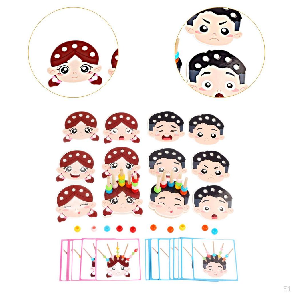 Деревянные бусины Последовательность Игрушка Обучающая Творческая Портативная Сопоставление Складывание для Детей 3 4 5