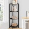Corner Shelf Stand, Corner Bookshelf, Storage Standing Shelf Unit with Metal Frame, Plant Stand, Corner Bookcase for Living Room