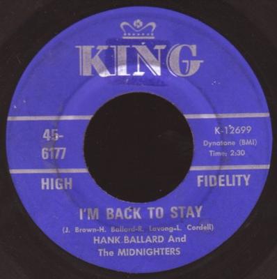 7-дюймовая пластинка HANK BALLARD & THE MIDNIGHTERS - I'm Back To Stay / Come On Wit It 456177 King Records 1968 US Соул/Фанк Б/У