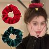 With Small Bell Christmas Hair Rope Velvet Plush Women Hair Ring  Hair Accessories