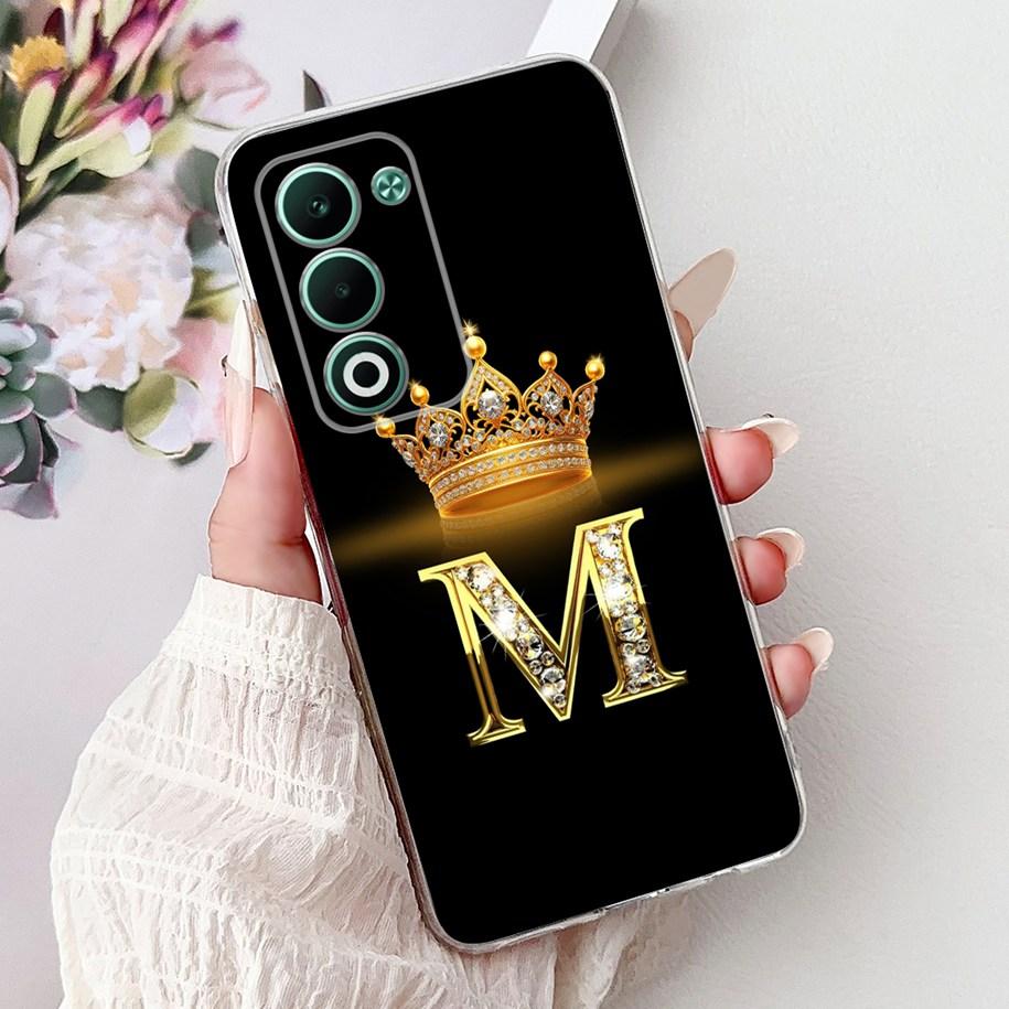 Чехол для OPPO A5 5G 2025 CPH2735 Обложка Роскошная Корона Инициалы Мягкий Прозрачный Силиконовый Задний Чехол Для Чехла Телефона OPPOA5 5G 2025