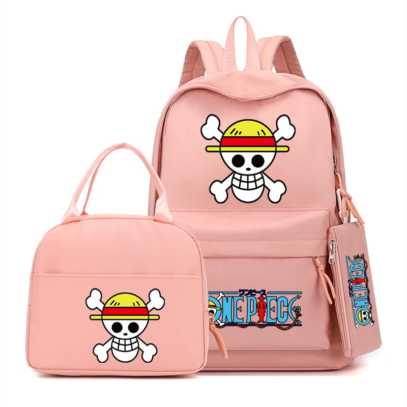 Цельный рюкзак в стиле аниме, 3 шт./компл., рюкзак для девочек-подростков, школьный рюкзак с сумкой для обеда, сумка для книг, удобная дорожная сумка