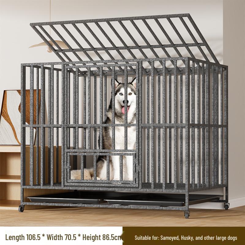 Folding Indoor Pet Cage for Medium to Large Dogs, Suitable for Border Collies, Small Dogs - All Square Tube Design